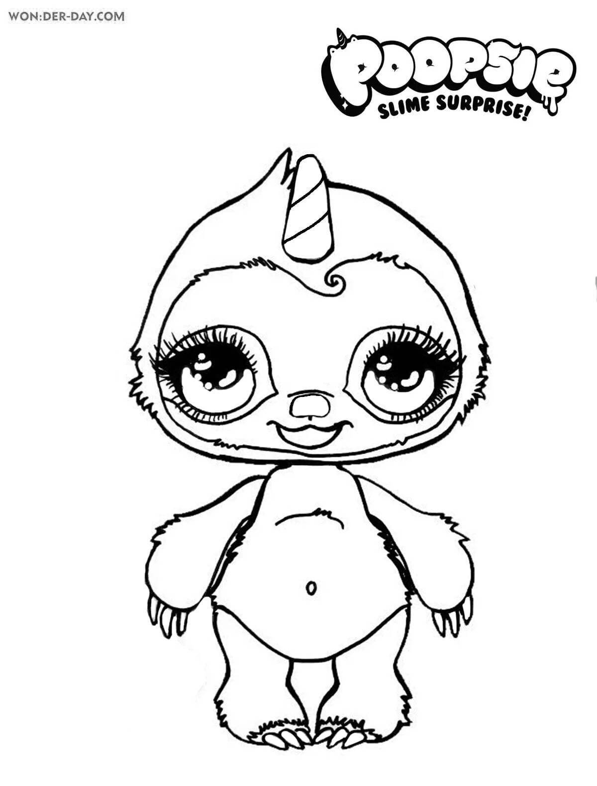 Glitter coloring puppy slime unicorn