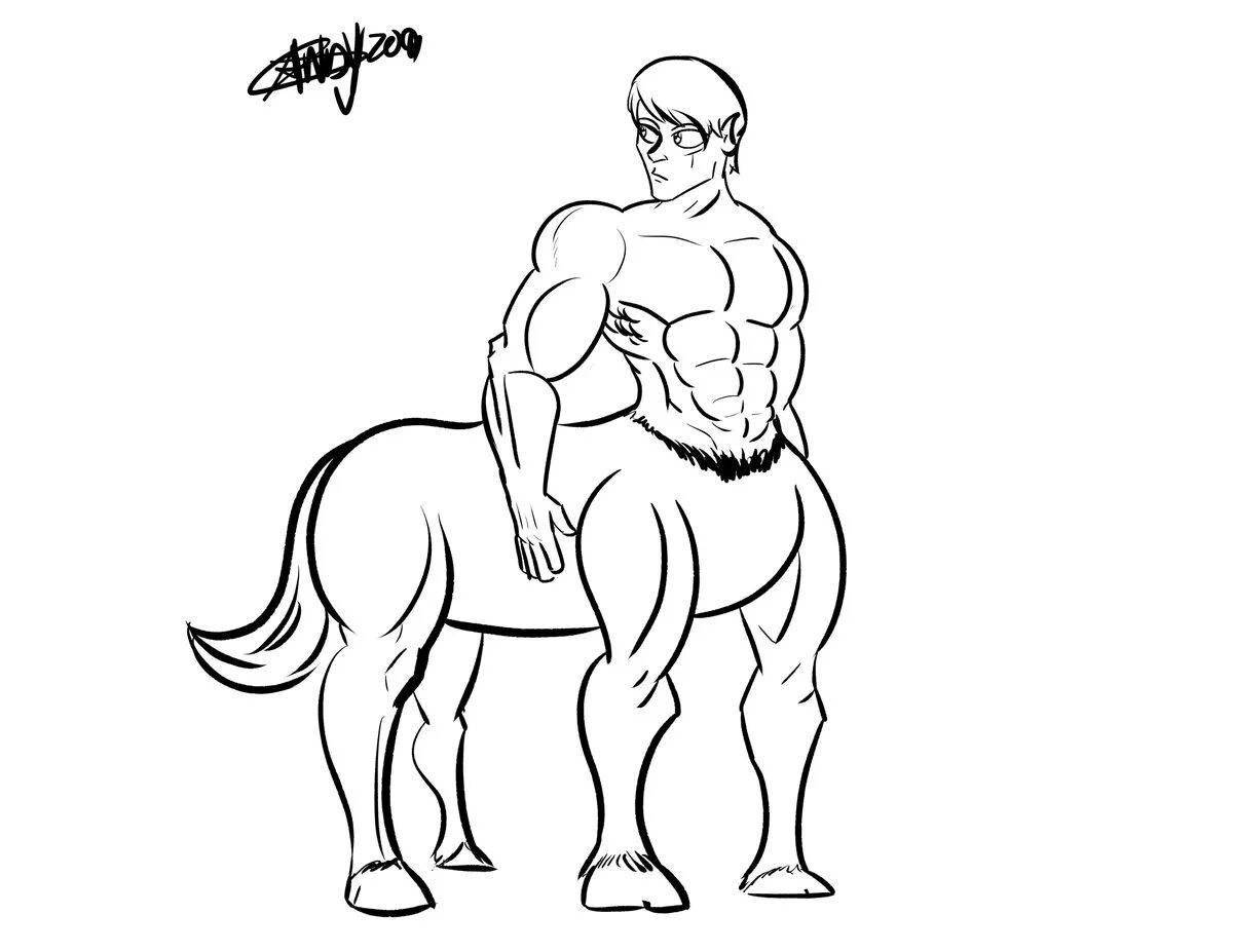Colorful centaur coloring book for kids