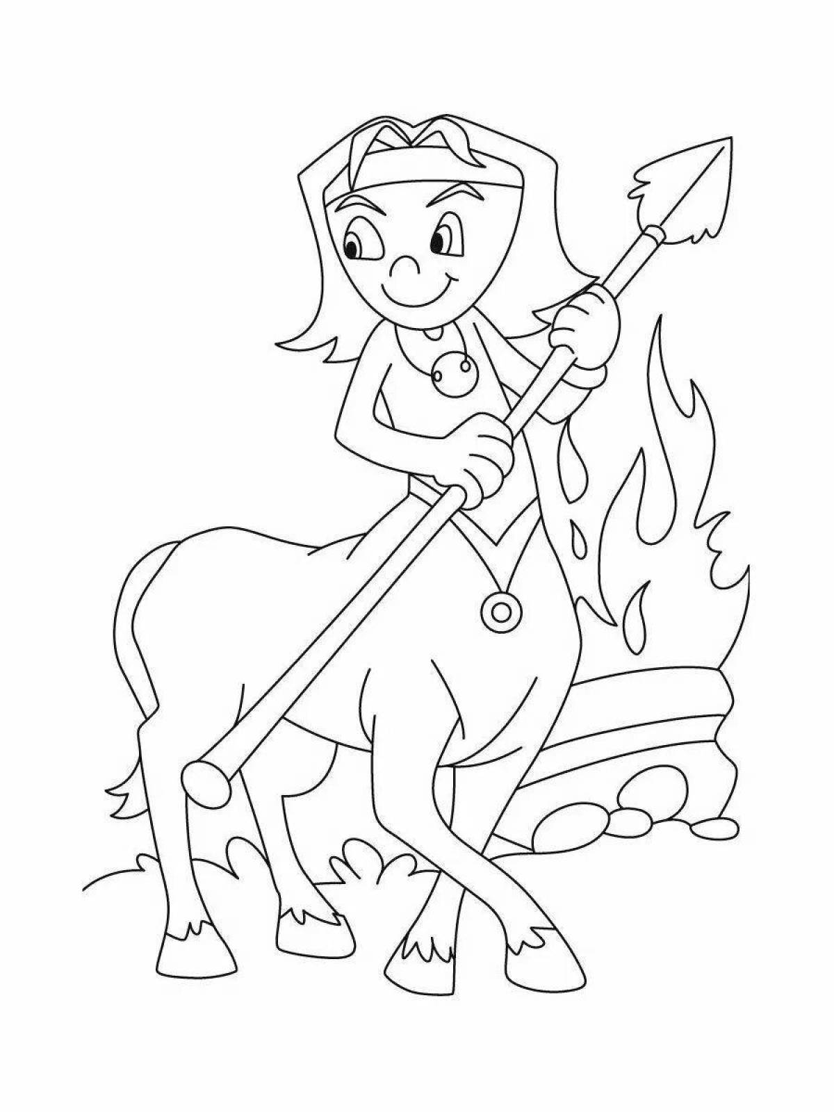 Magic centaur coloring pages for kids