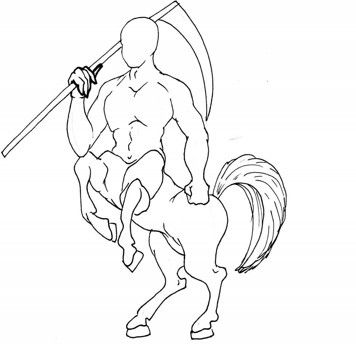 Fairytale coloring centaur for children