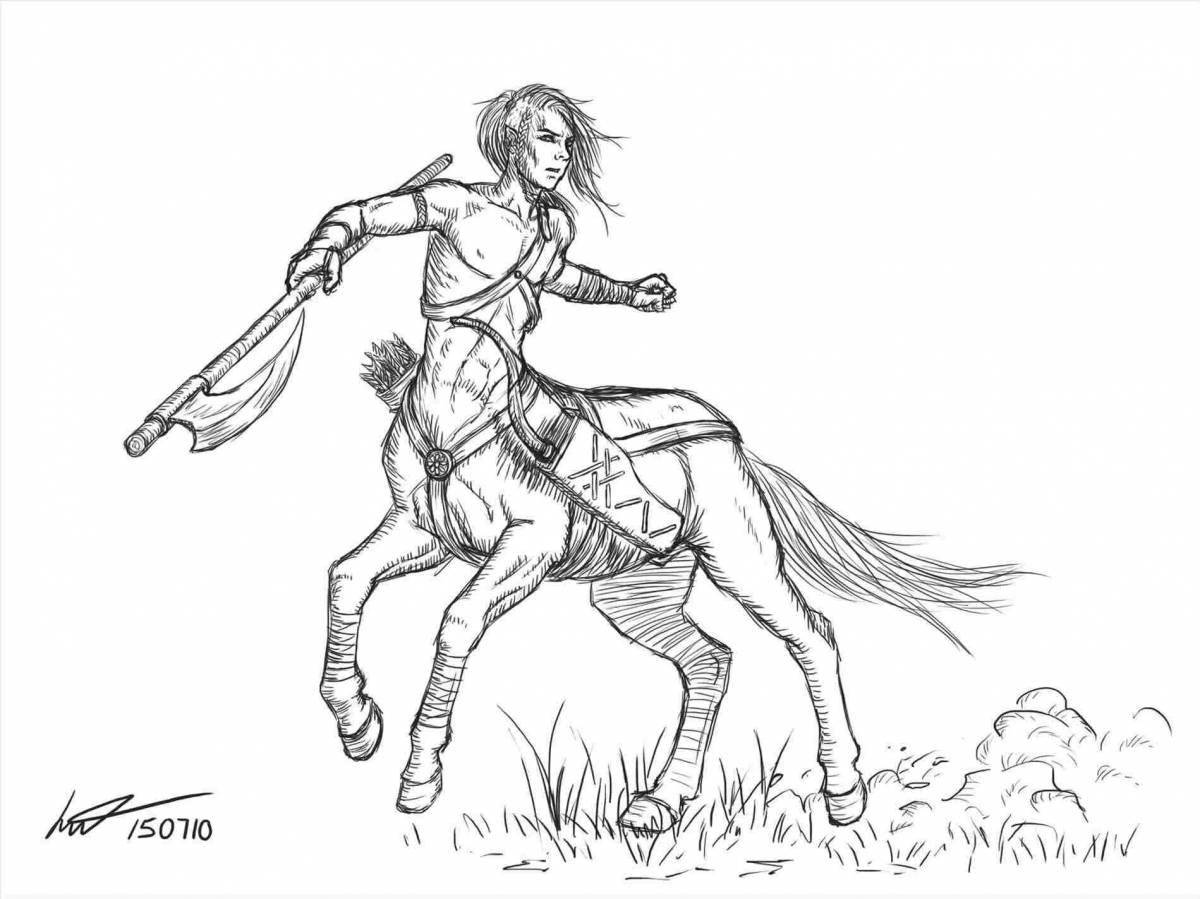 Gorgeous centaur coloring book for kids