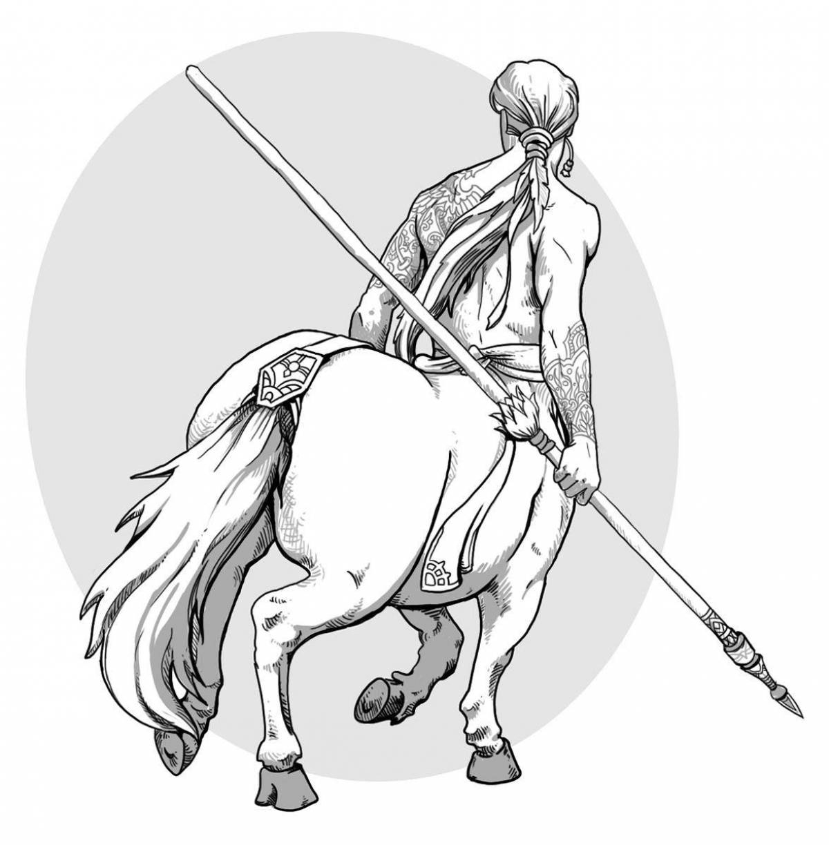 Fun coloring centaur for kids