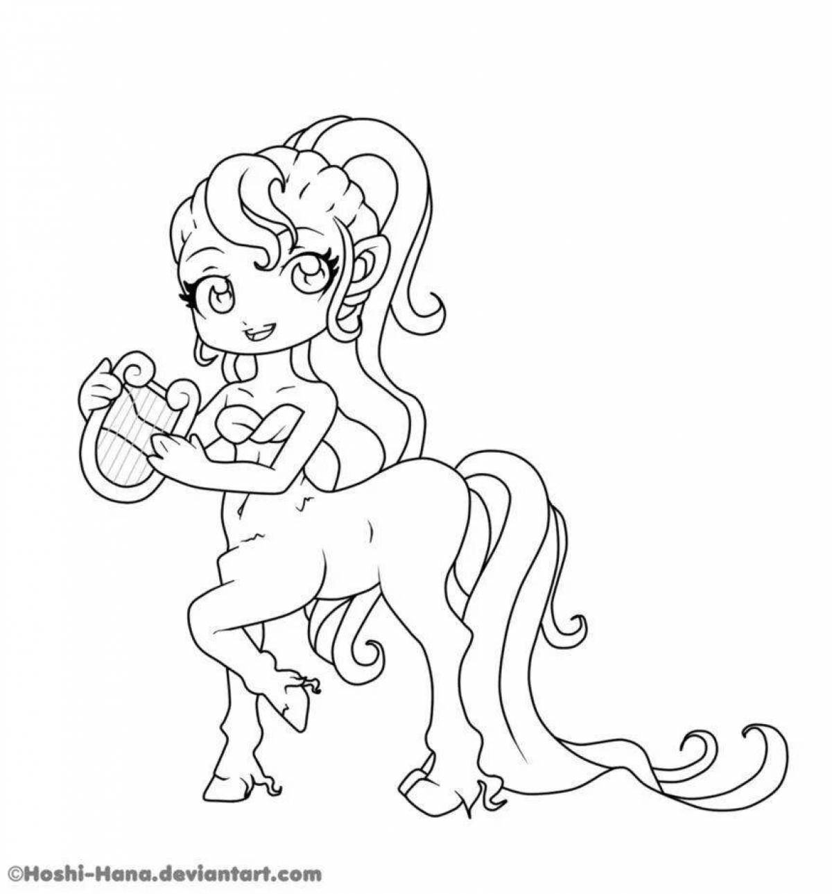 Charming centaur coloring book for kids