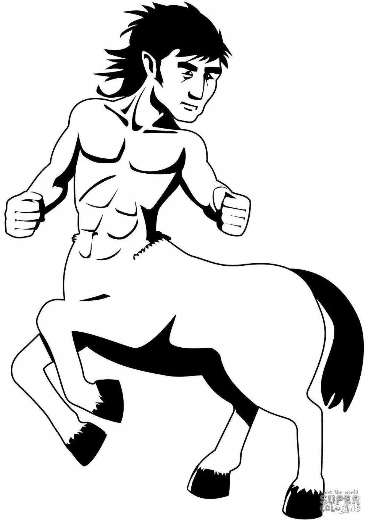 Entertaining coloring centaur for children