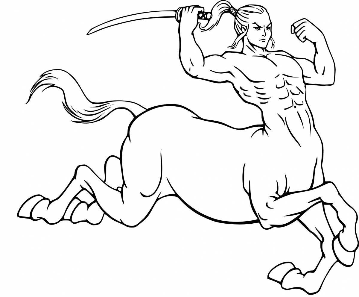 Attractive centaur coloring book for kids