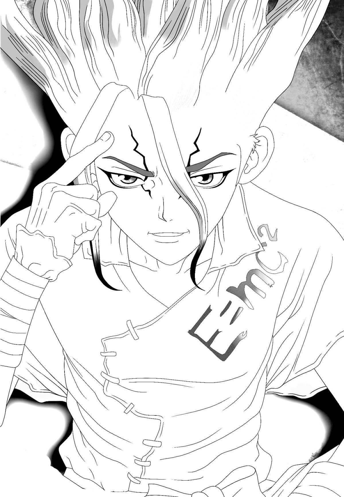 Doctor stone anime coloring page vivid