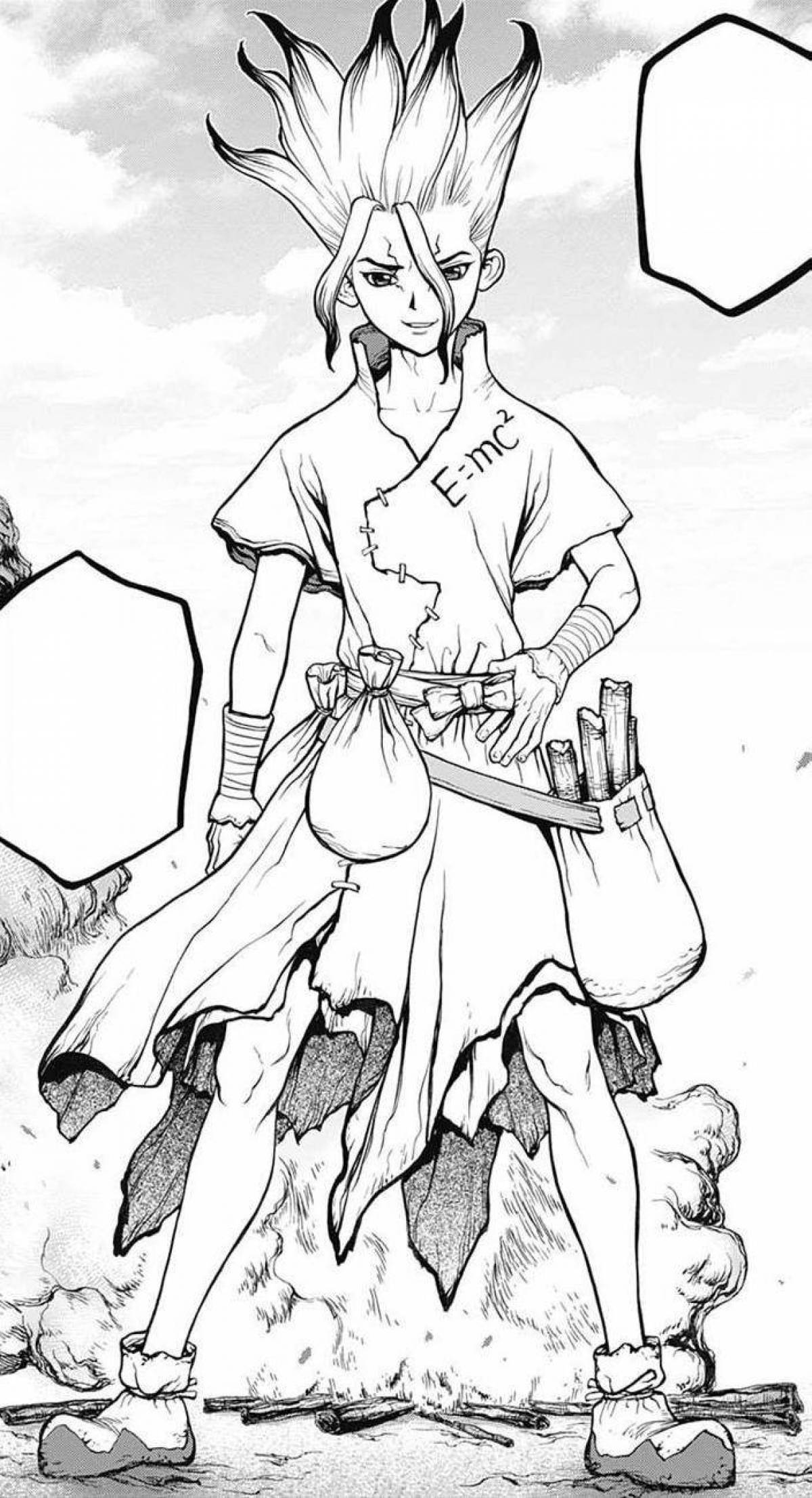Exciting doctor stone anime coloring book