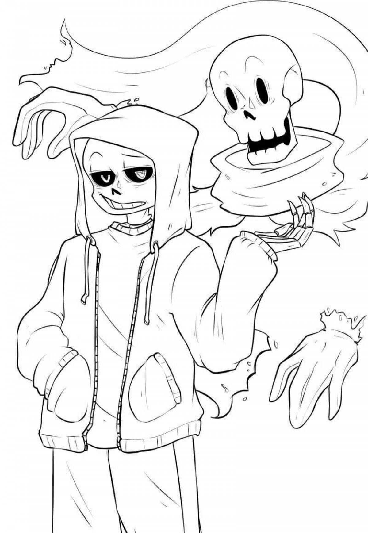Radiant papyrus and sans coloring page