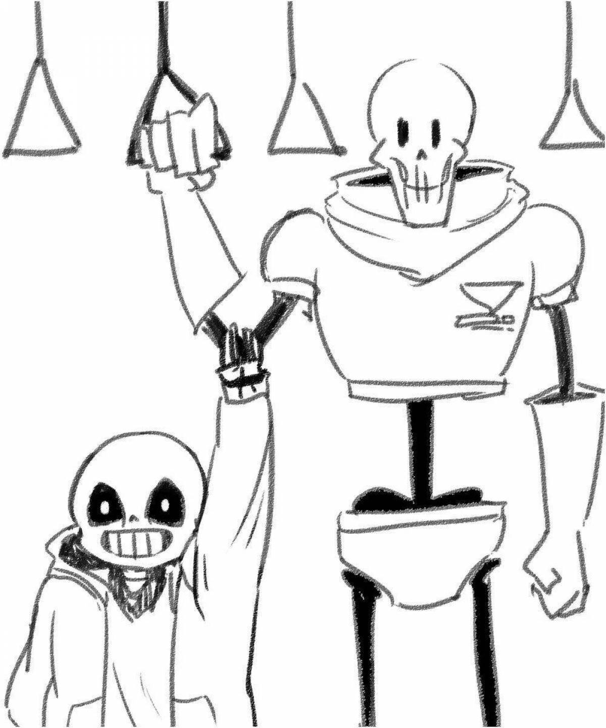 Coloring page playful papyrus and sans