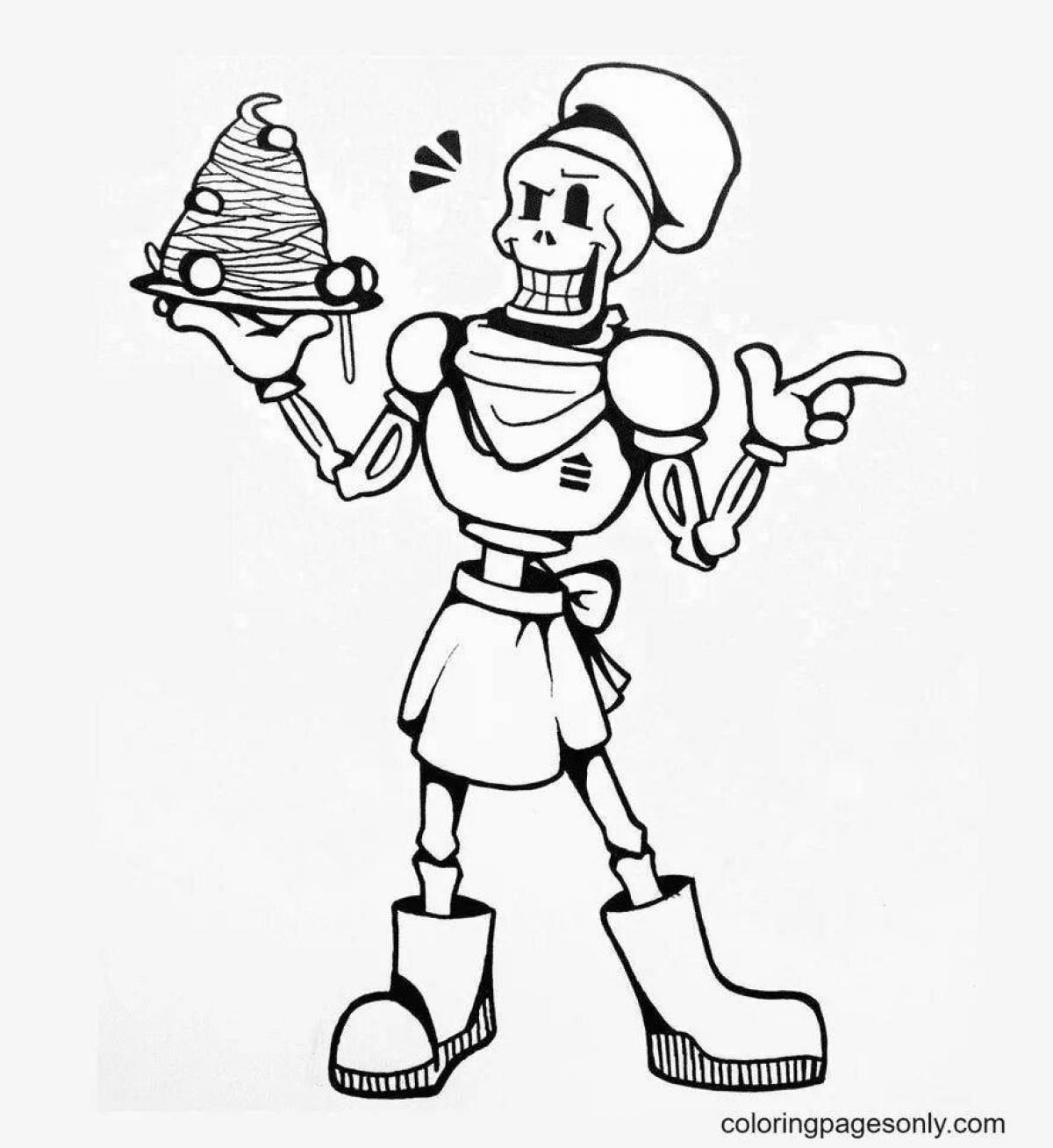 Fun papyrus and sans coloring page