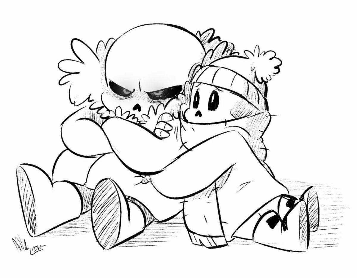 Coloring page charming papyrus and sans