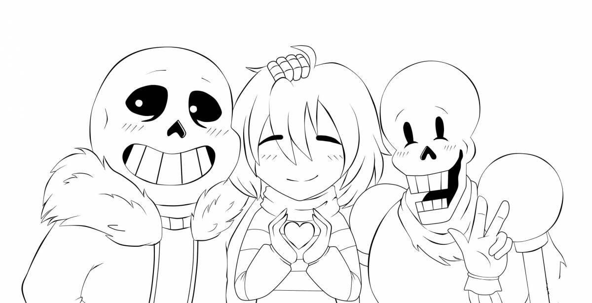 Awesome papyrus and sans coloring page