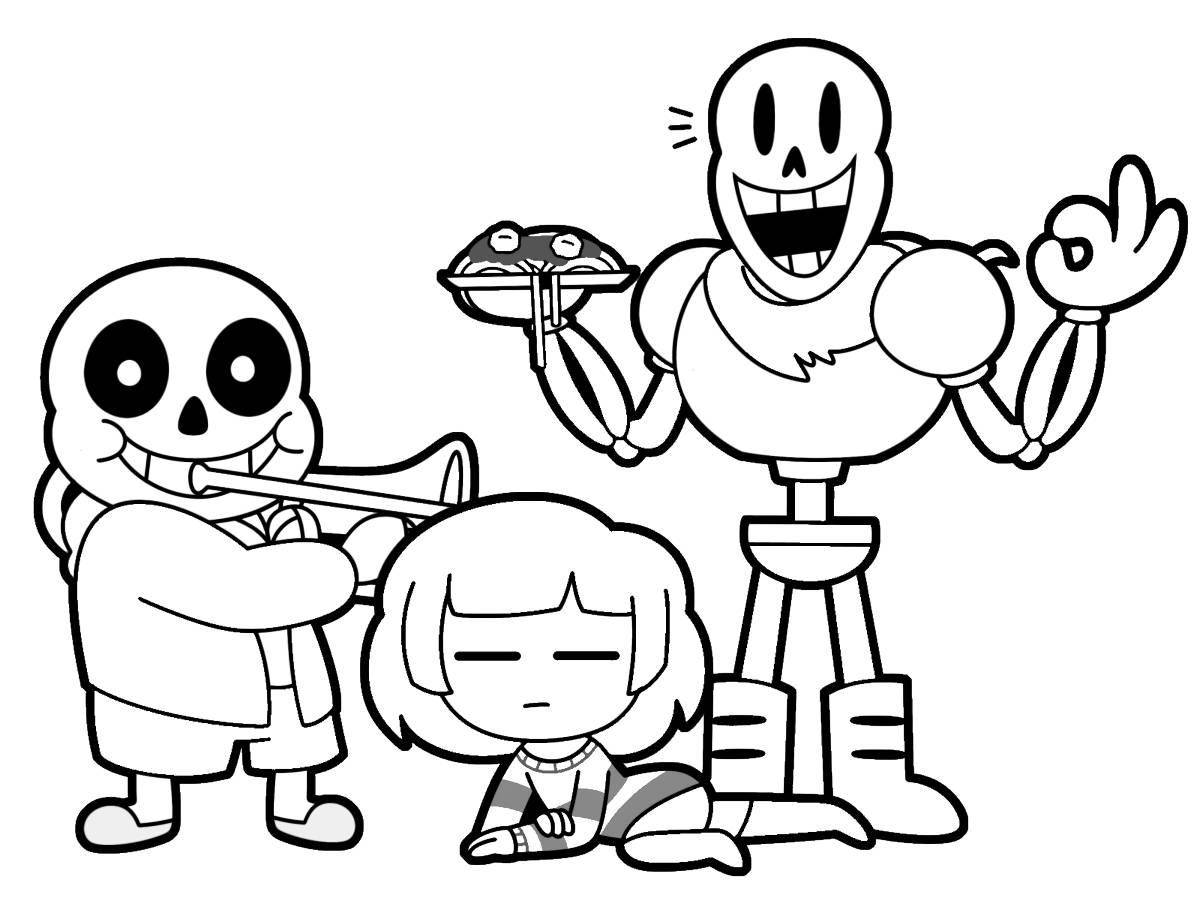 Coloring book shiny papyrus and sans