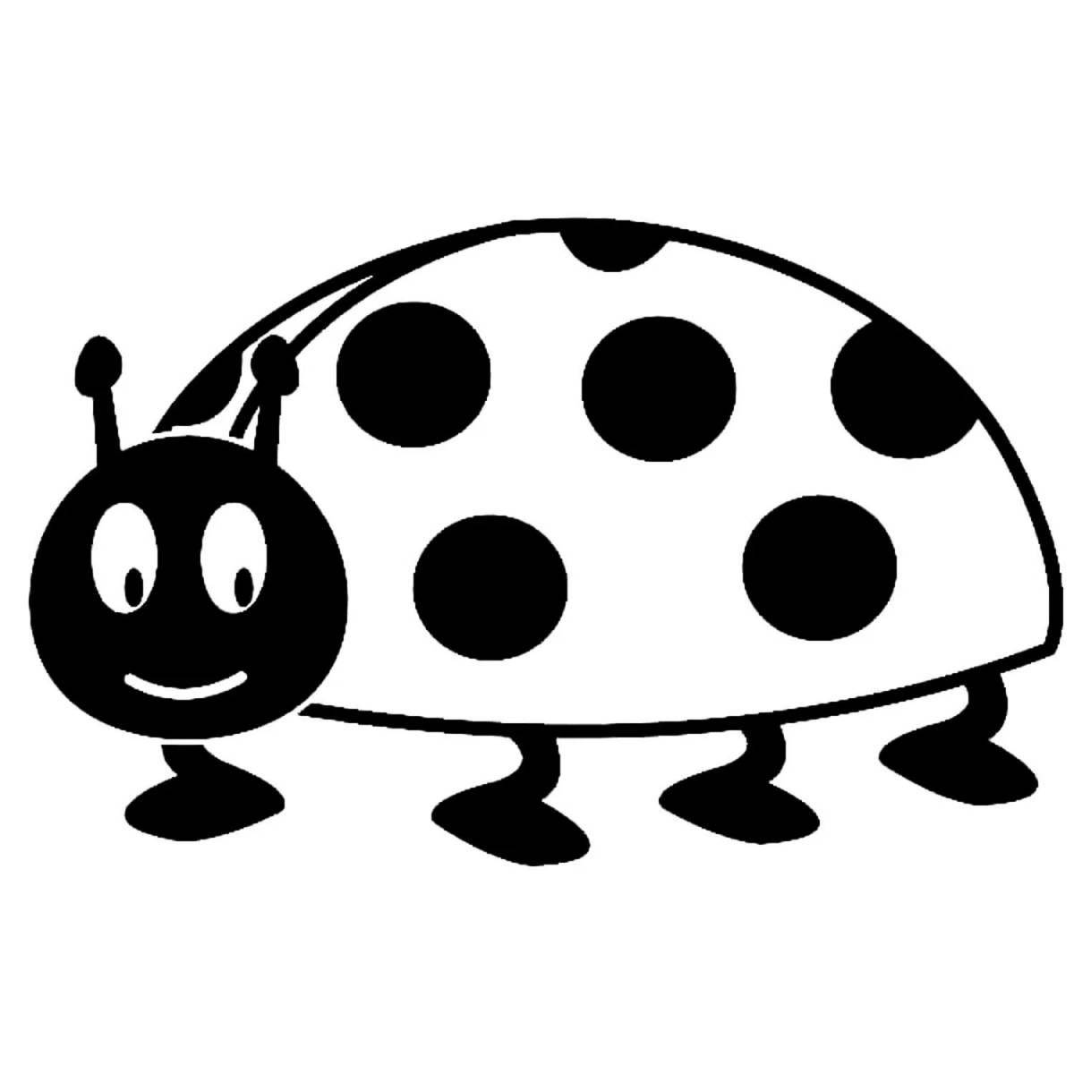 Coloring funny ladybug