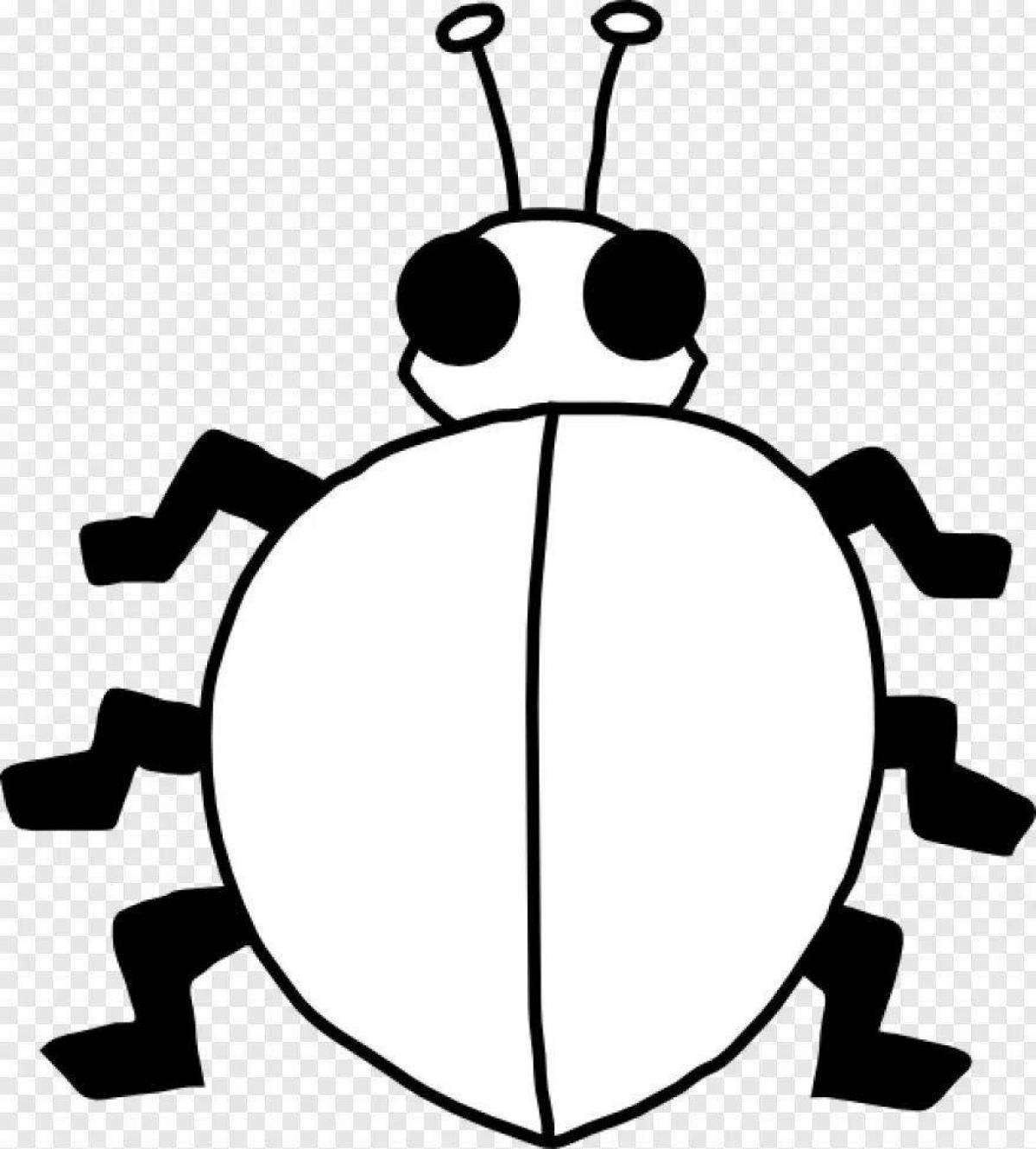 Coloring page funny ladybug pattern