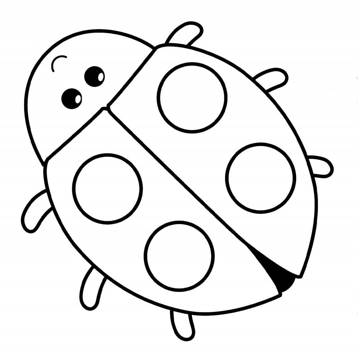 Color explosion ladybug coloring page