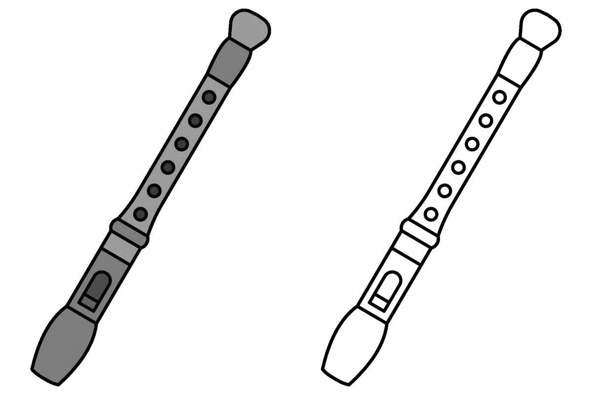 Colorful flute musical instruments coloring page