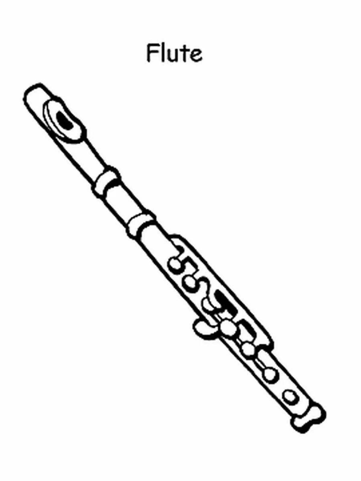 Coloring page joyful musical instrument flute
