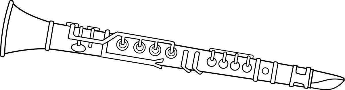 Раскраска изысканная флейта музыкальный инструмент