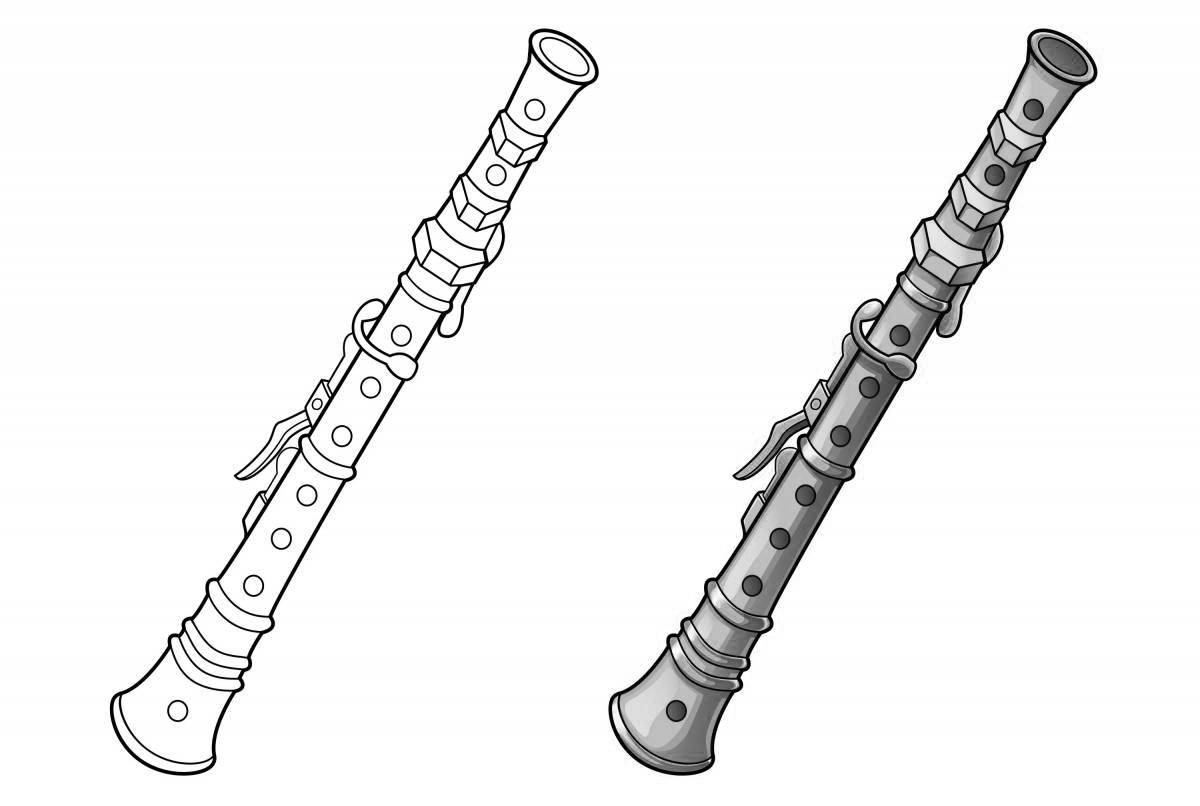 Coloring book amazing musical instrument flute