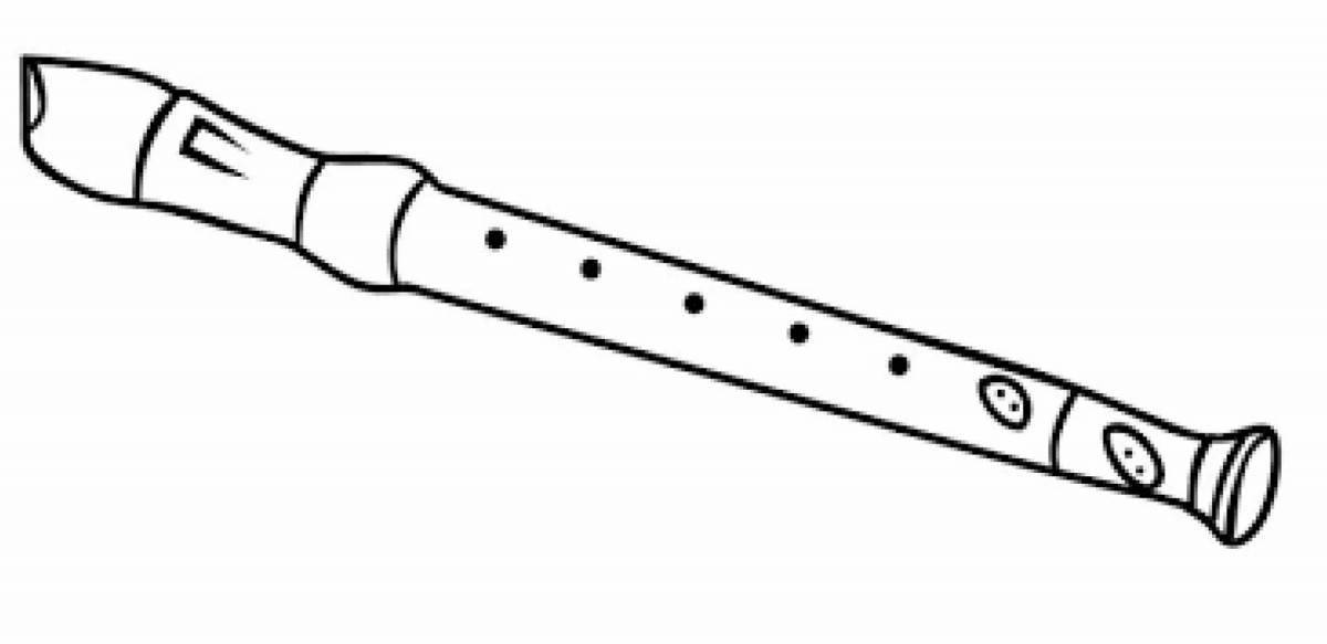 Coloring page nice musical instrument flute