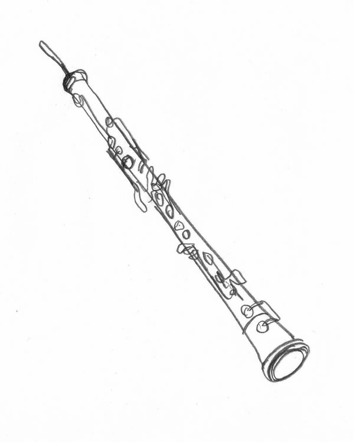 Раскраска потрясающий музыкальный инструмент флейта