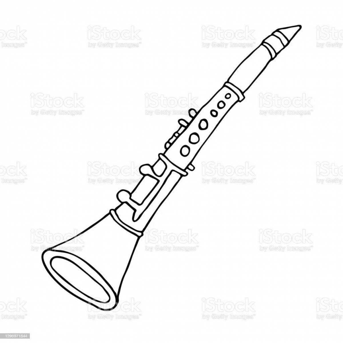 Coloring page adorable musical instrument flute