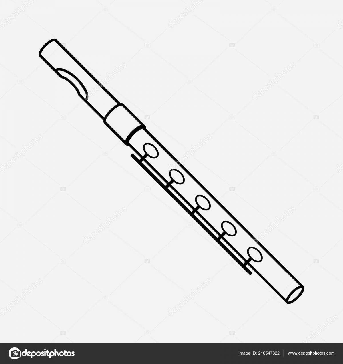 Coloring page musical instrument exuberant flute