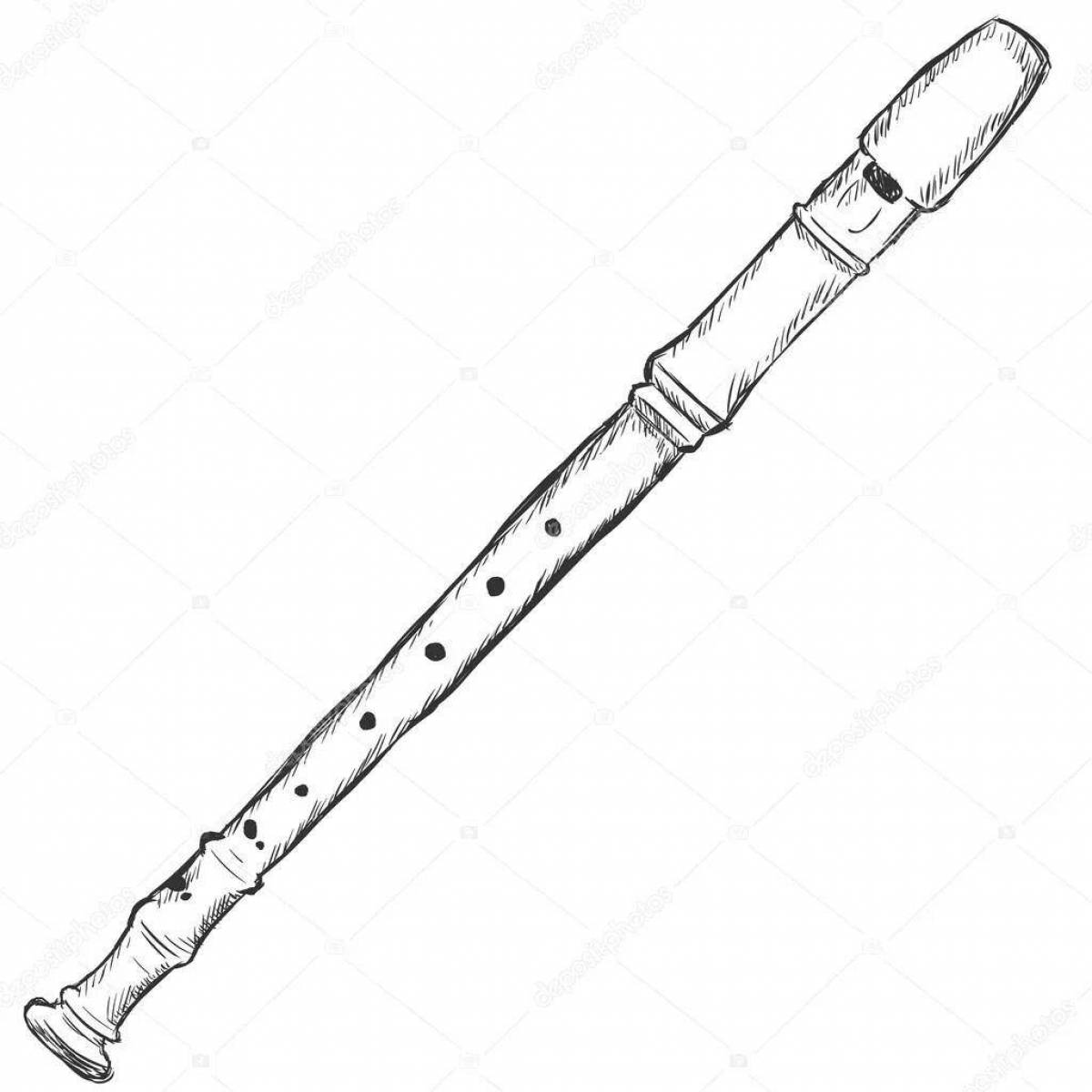 Coloring page exciting musical instrument flute