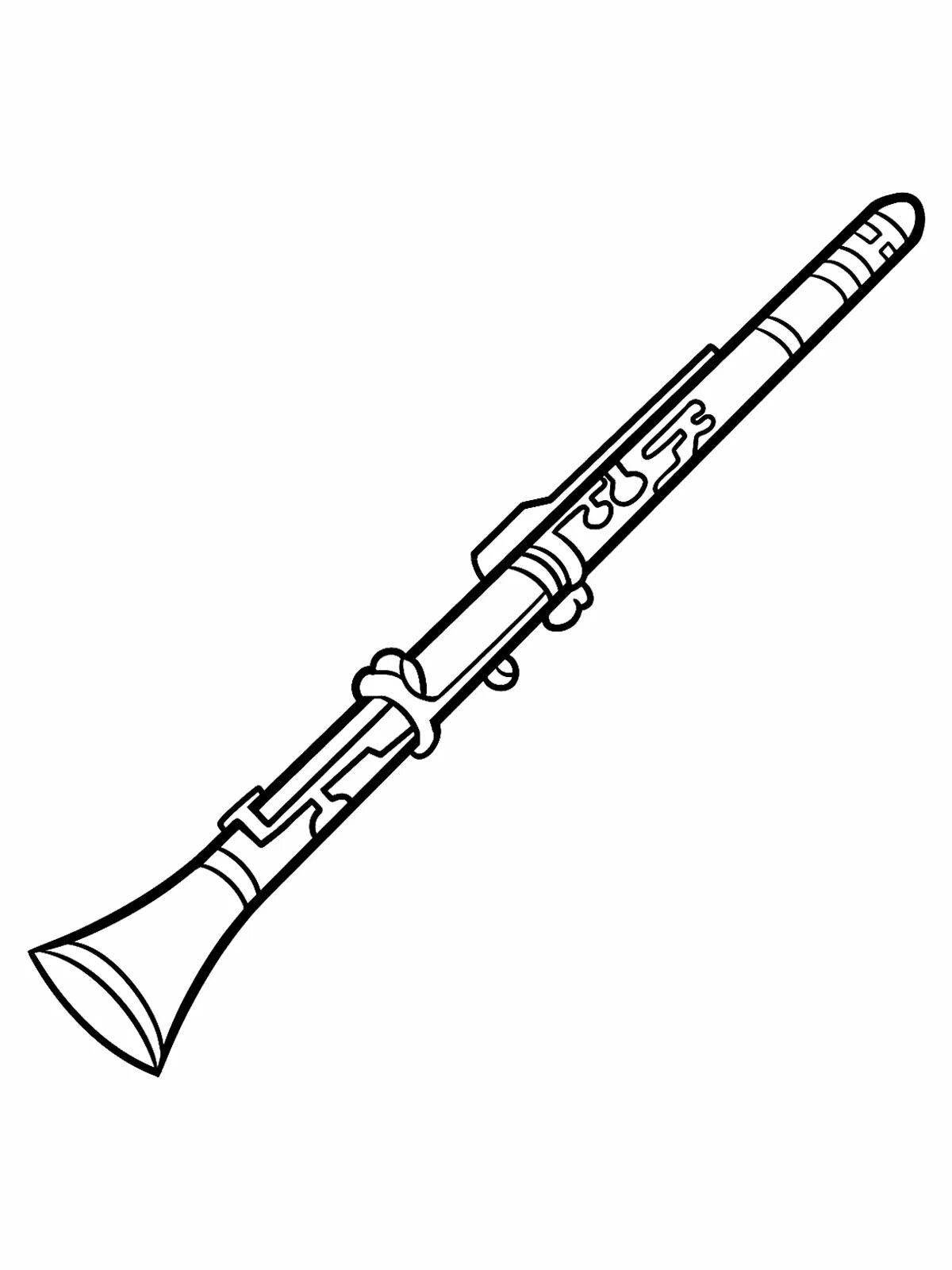 Serene flute musical instrument coloring page