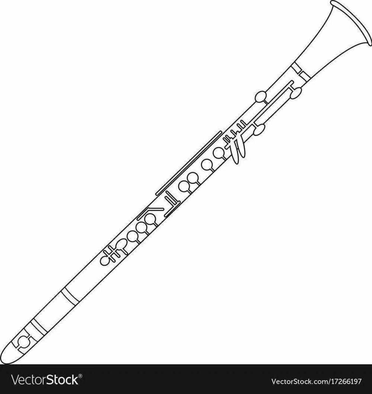 Coloring book large musical instrument flute