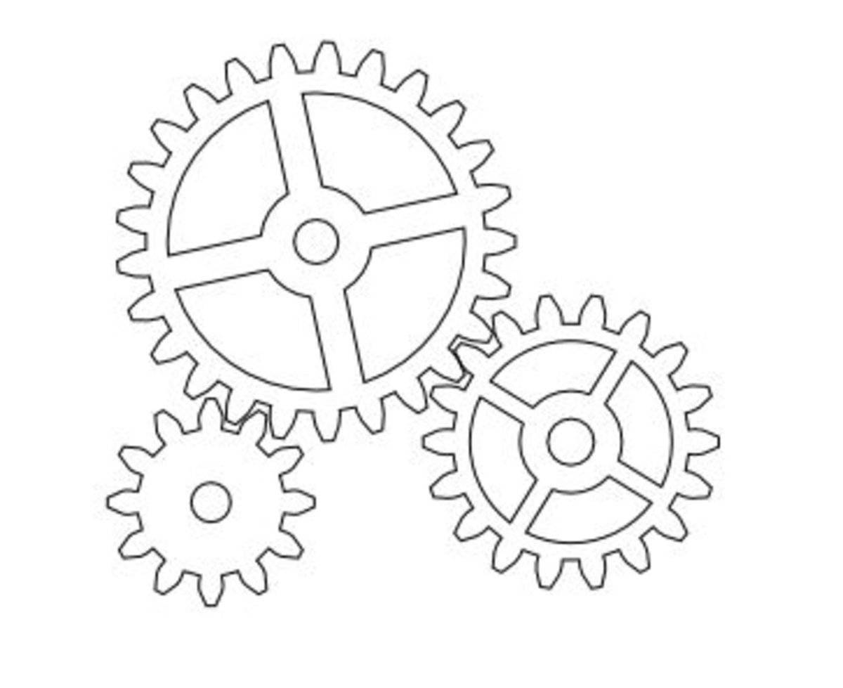 Fun gears coloring pages for kids