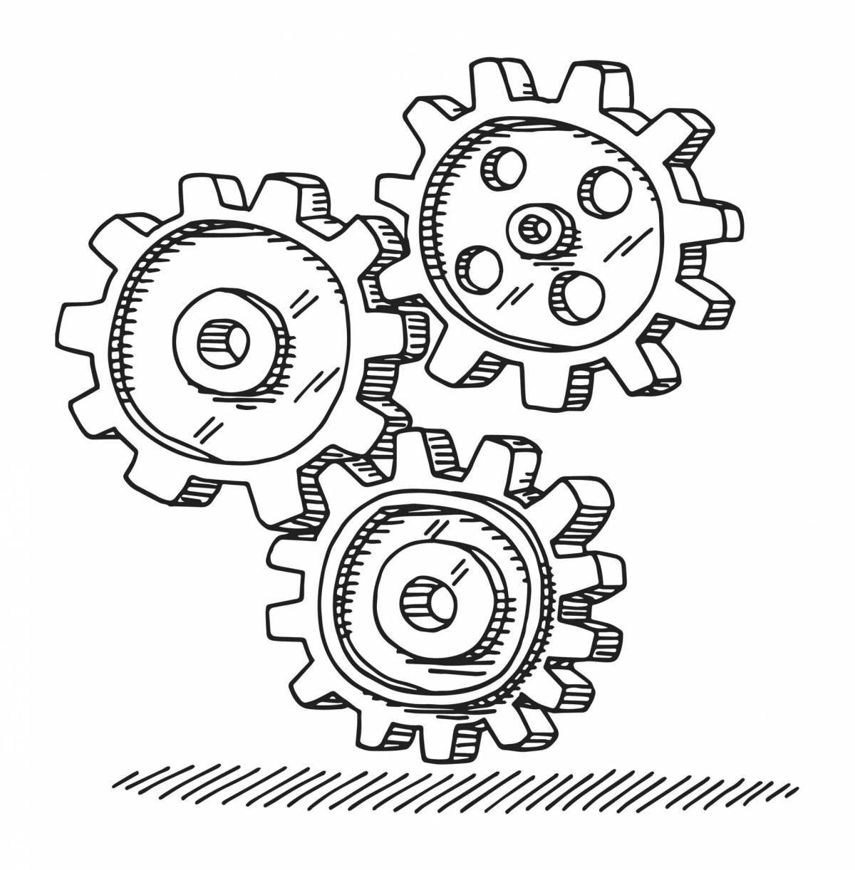 Coloring gears for kids