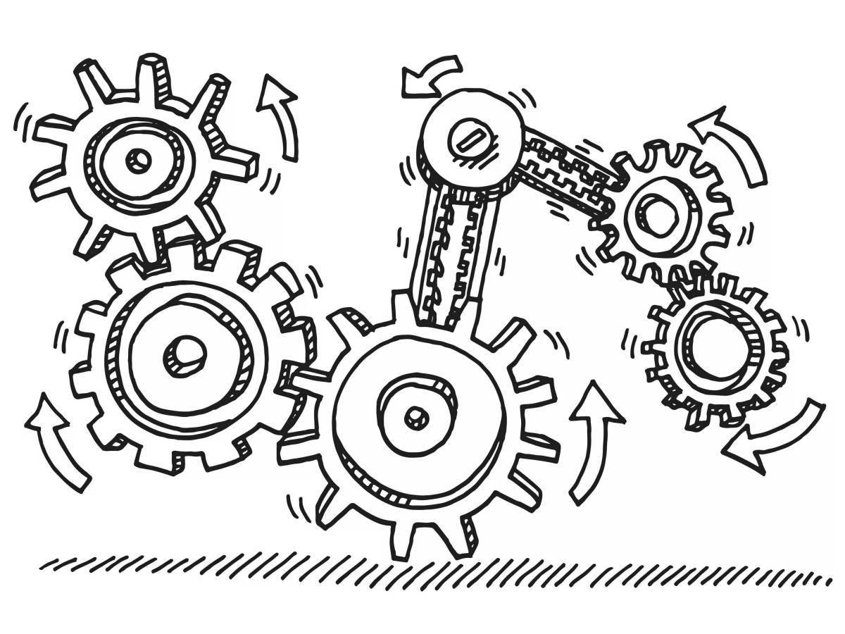 Coloring for bright gears for children