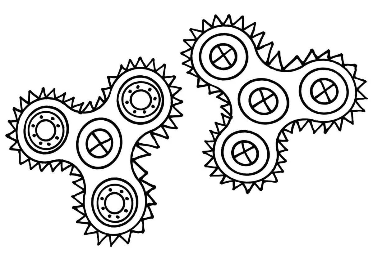 Coloring page with gears for kids