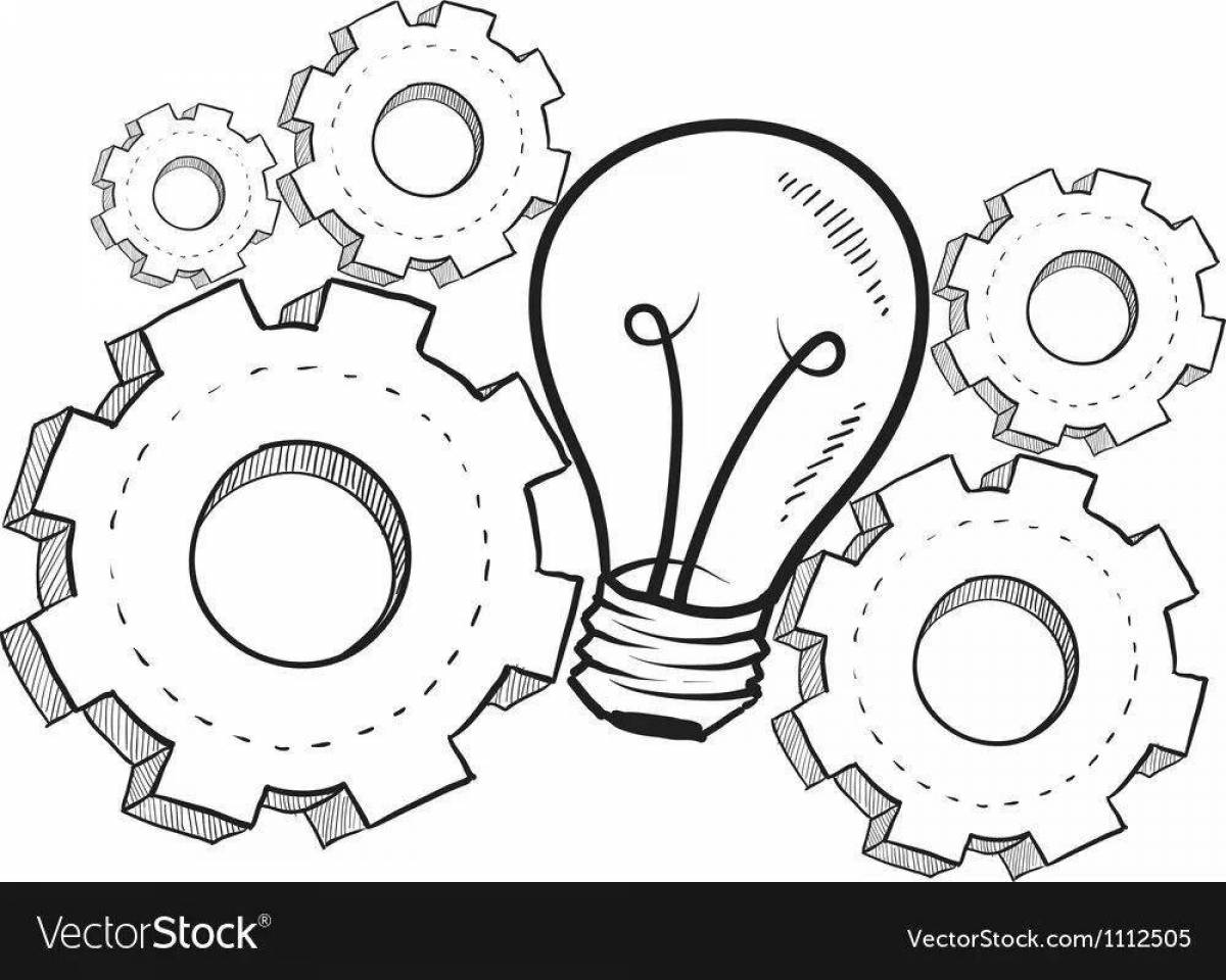 Amazing gears coloring pages for kids
