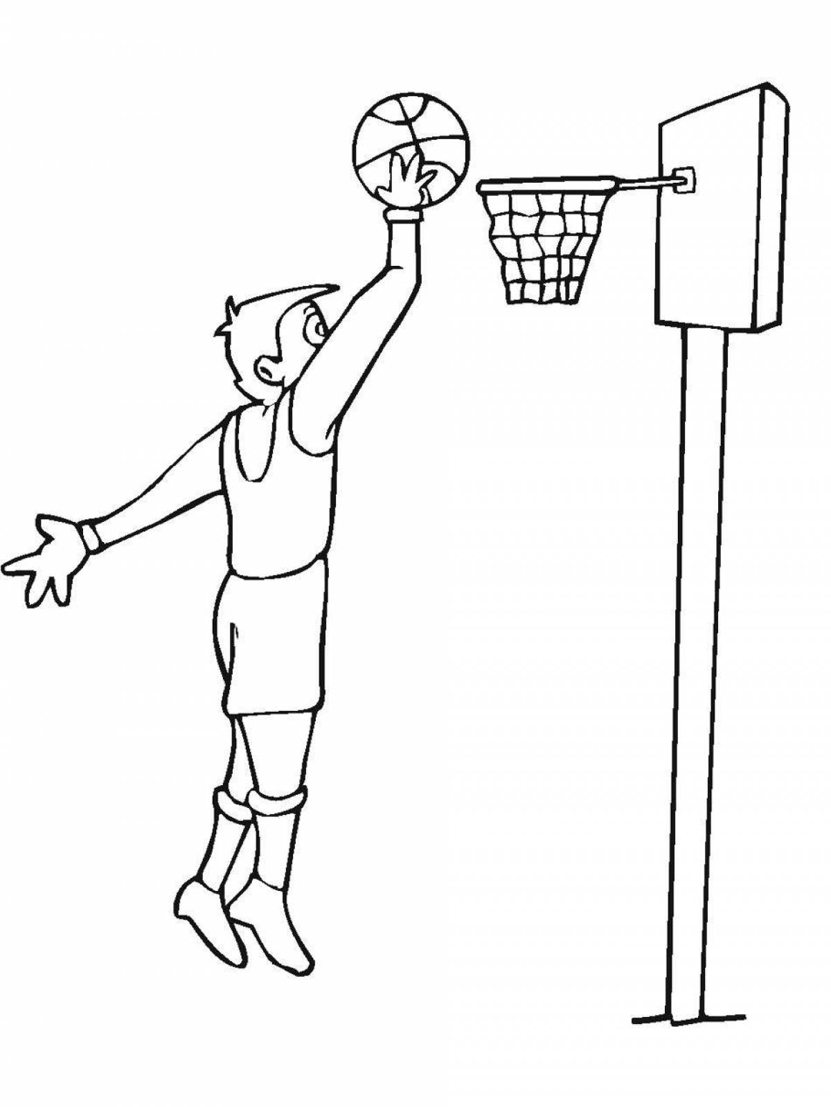 Раскраски спорт для детей баскетбол