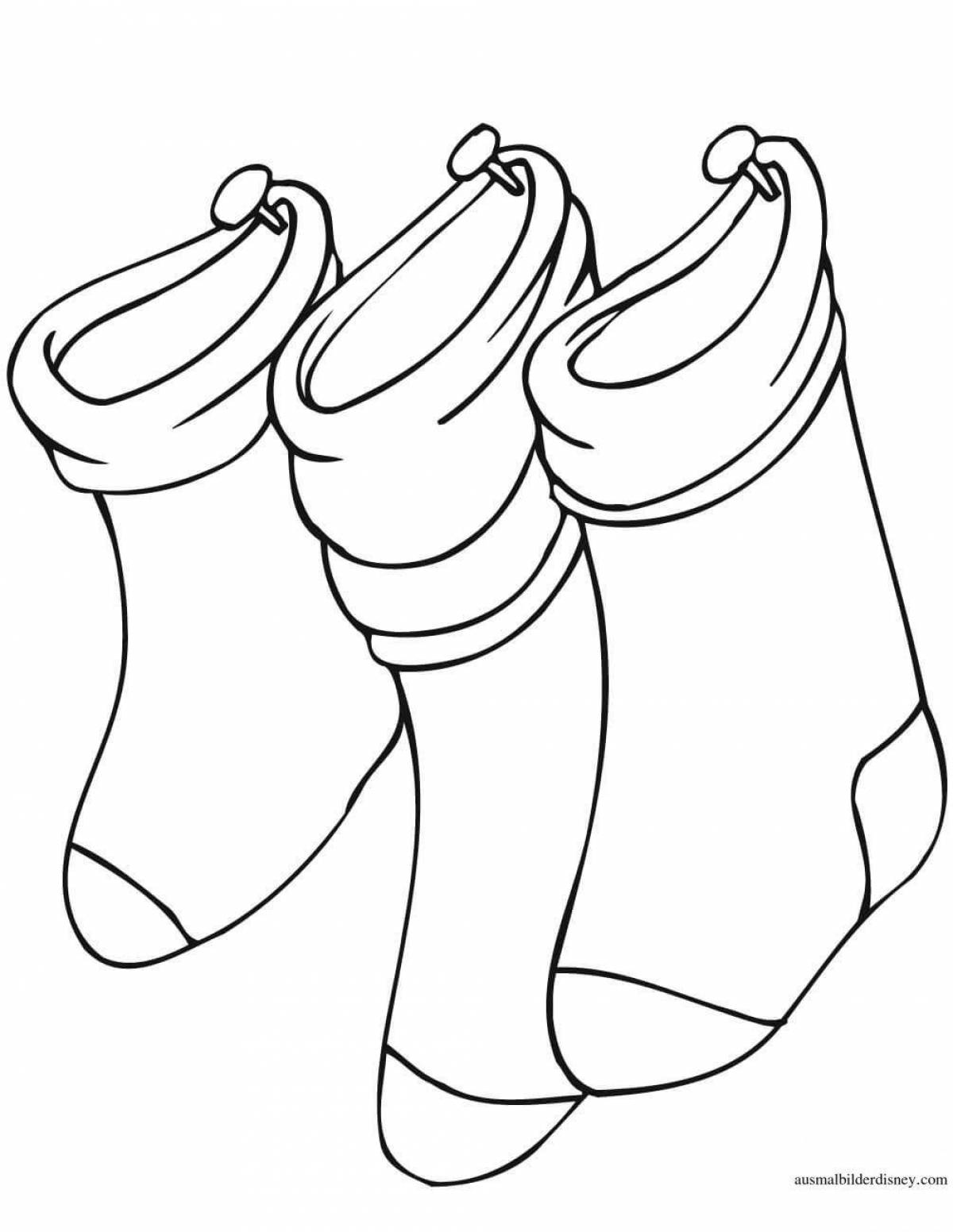 Контур носки для раскрашивания