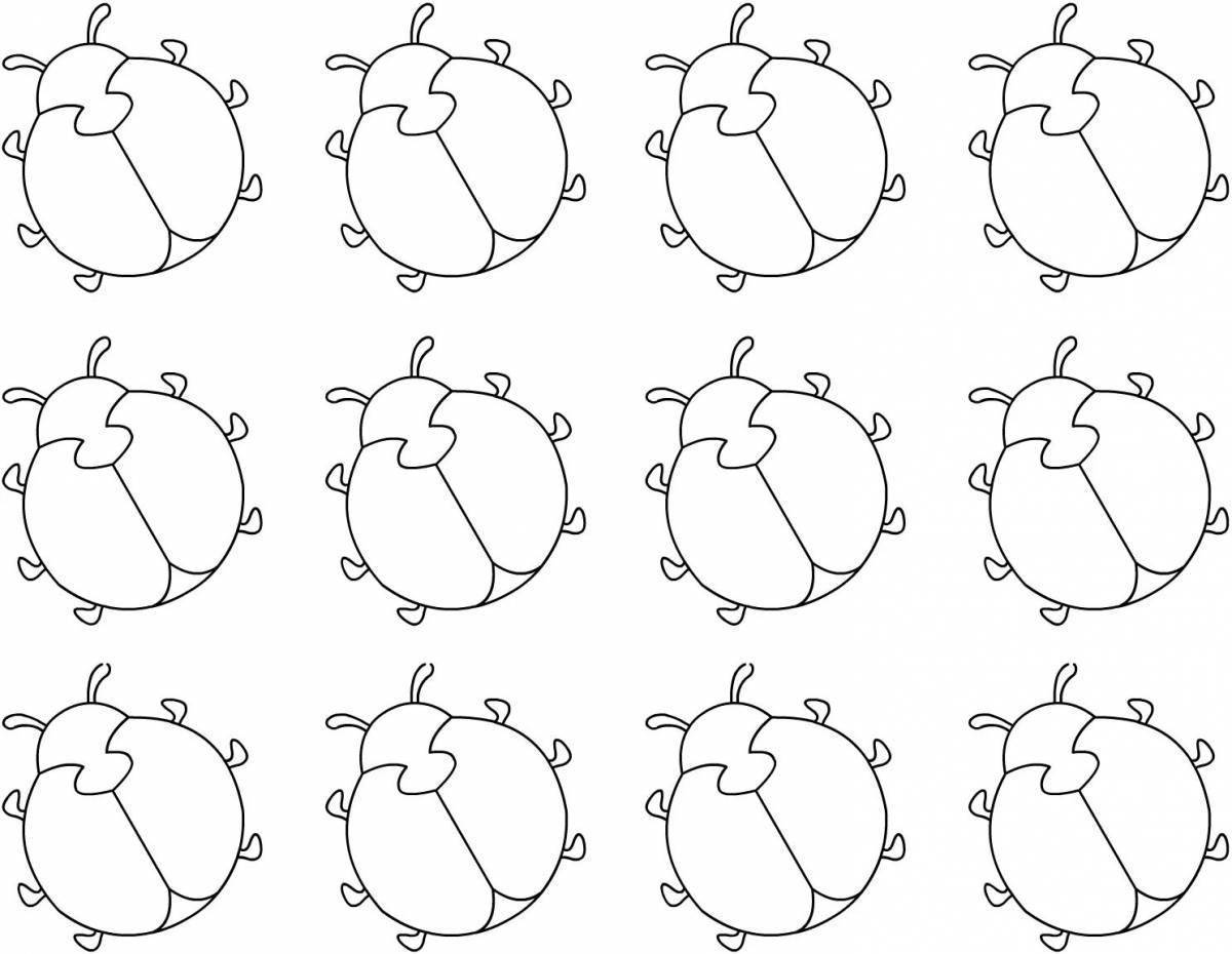 Божья коровка без пятнышек картинка для детей раскраска