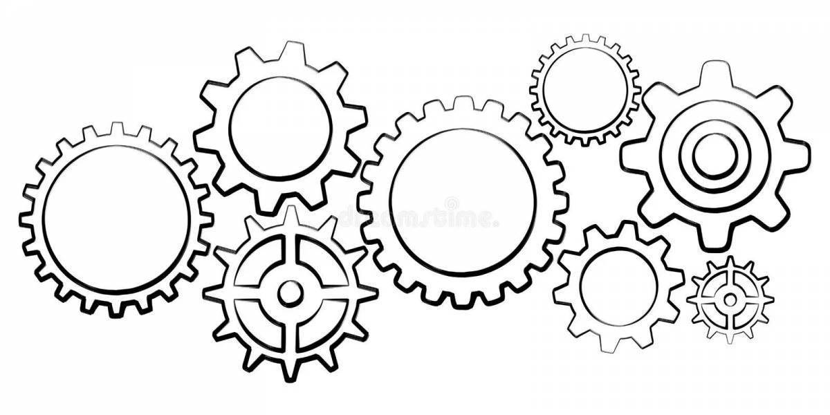 Шестеренки рисунок шаблон