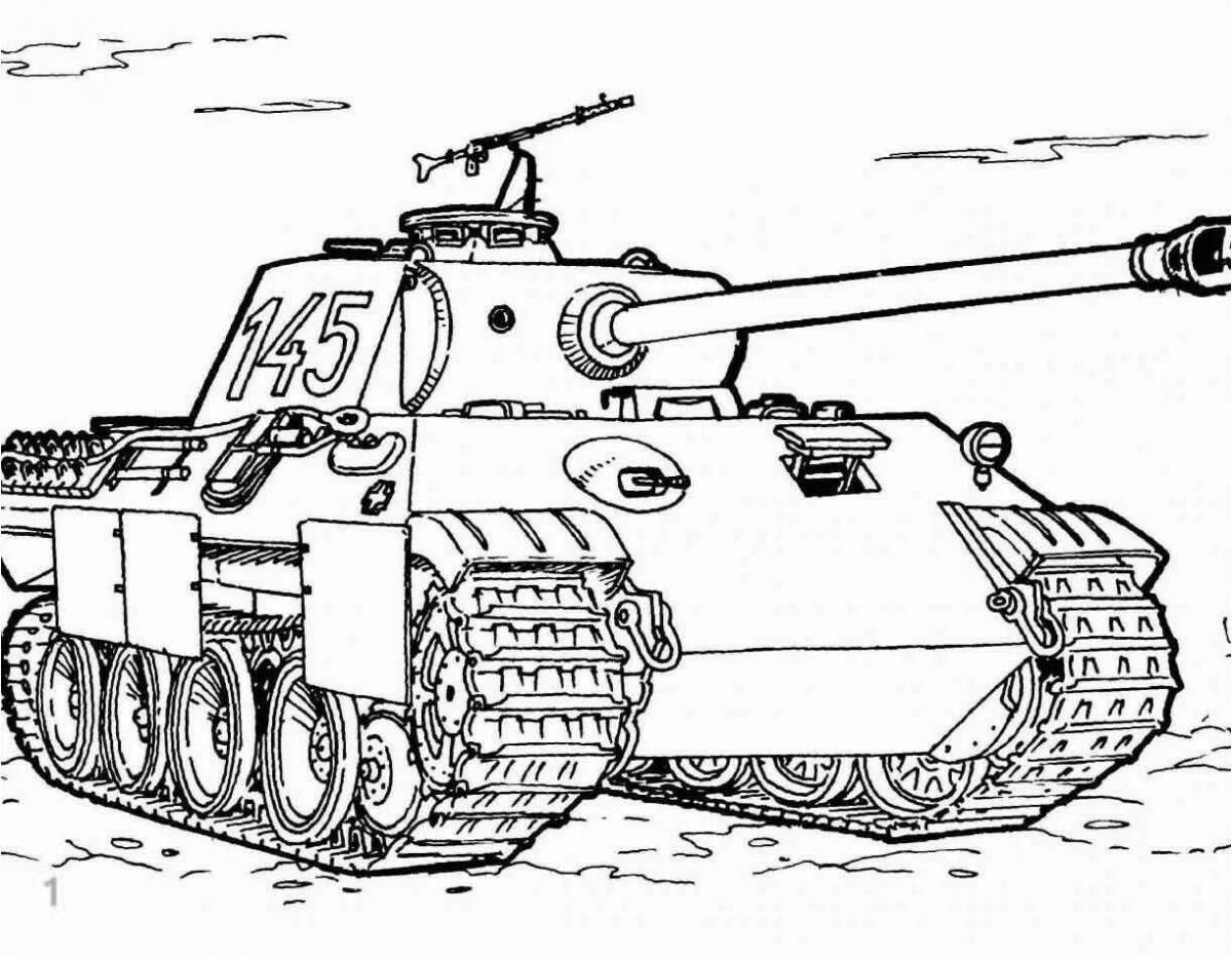 Раскраска танк белый тигр