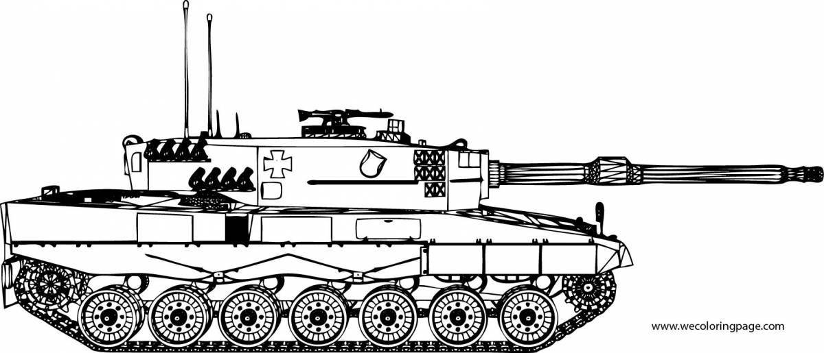 Раскраска жирный белый танк «тигр»