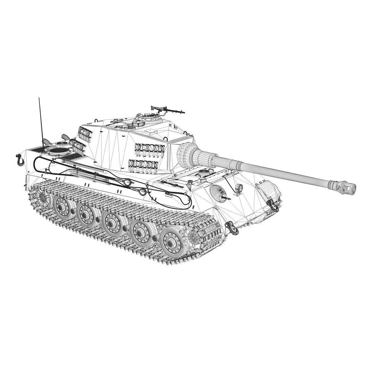 Раскраска великолепный танк белый тигр