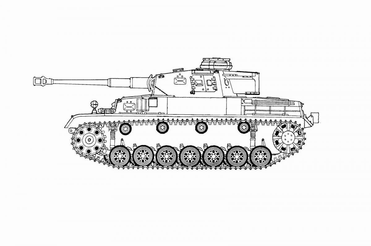 Раскраска танк сияющий белый тигр