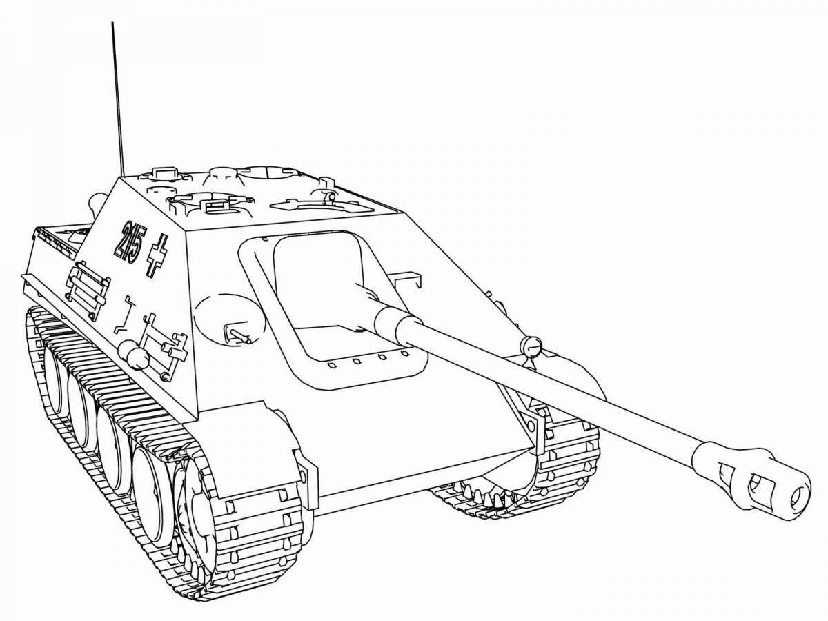 Раскраска ослепительно белый танк «тигр»