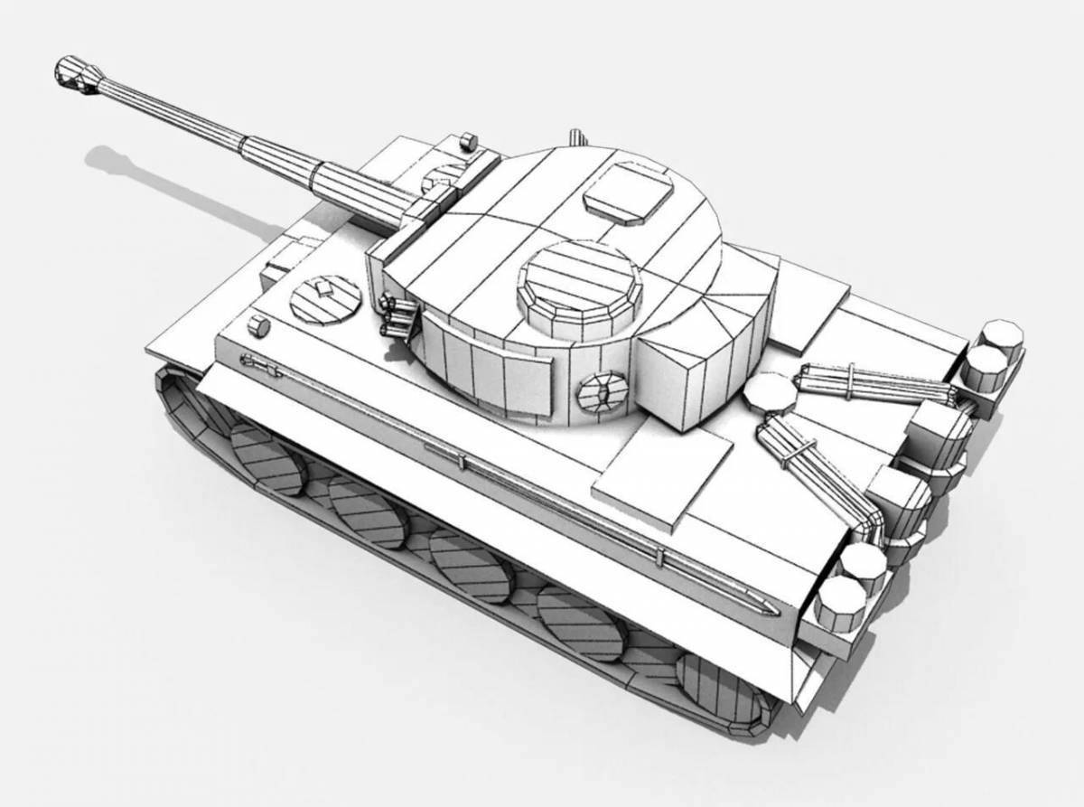 Impressive white tiger tank coloring