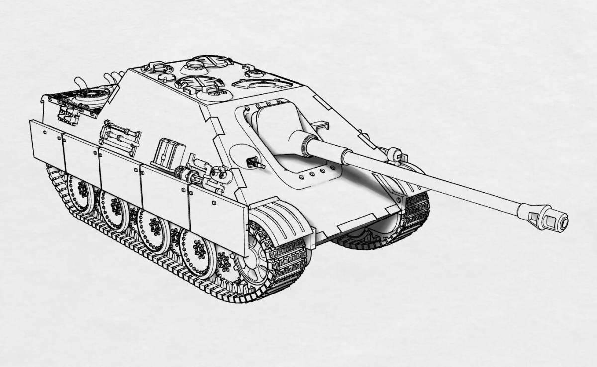 Раскраска изысканный танк «белый тигр»