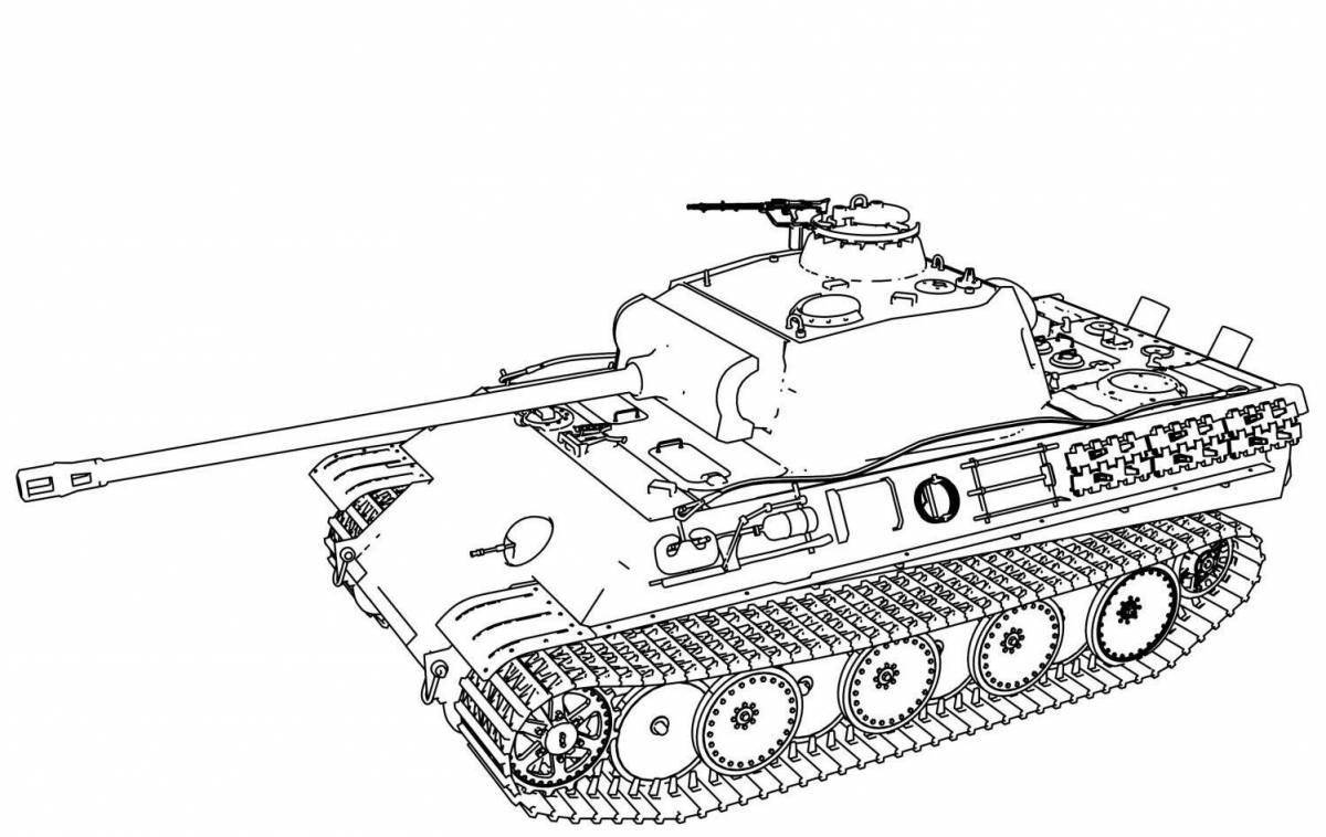 Flawless white tank tiger coloring page