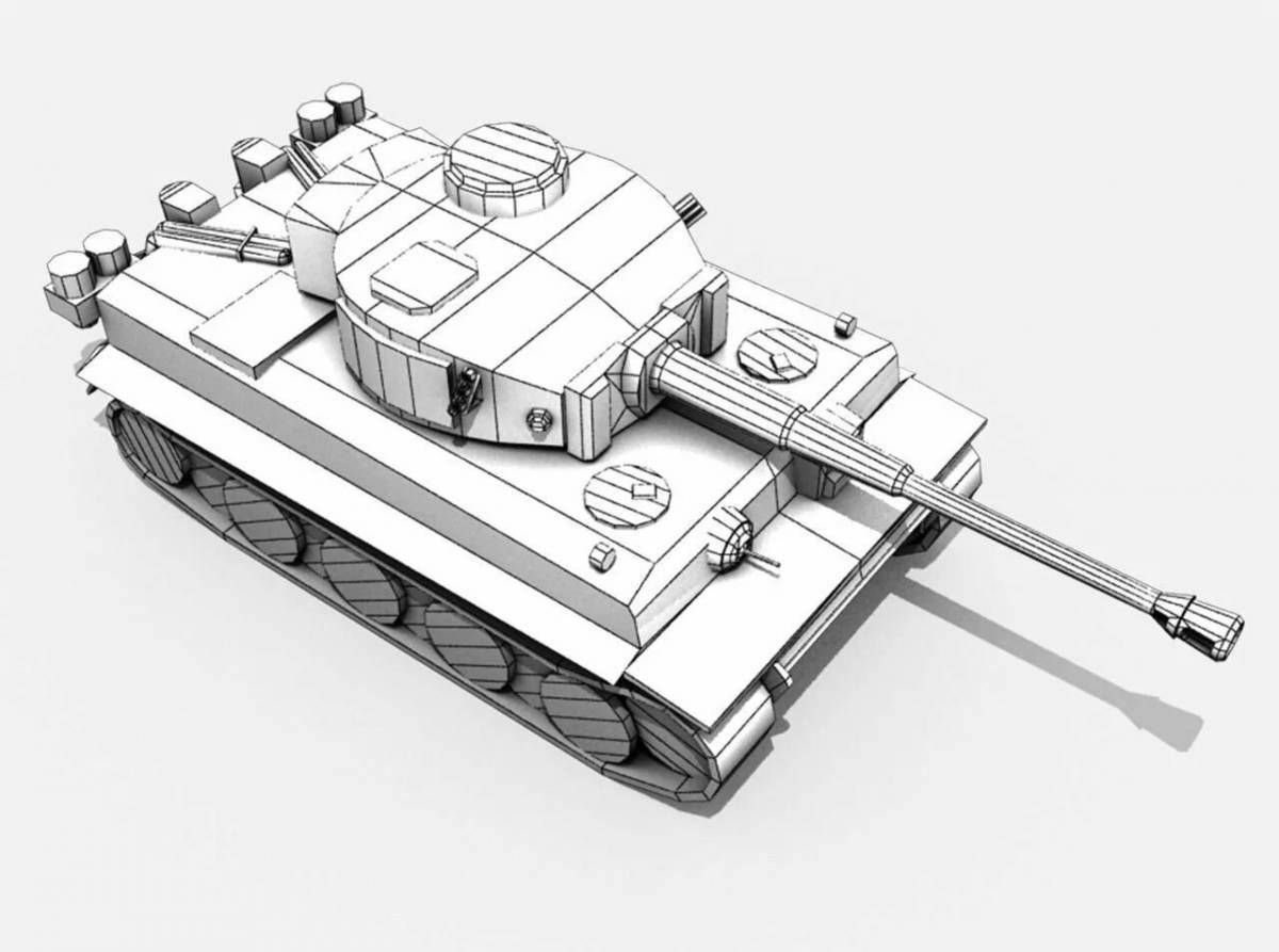 Раскраска превосходный танк «белый тигр»