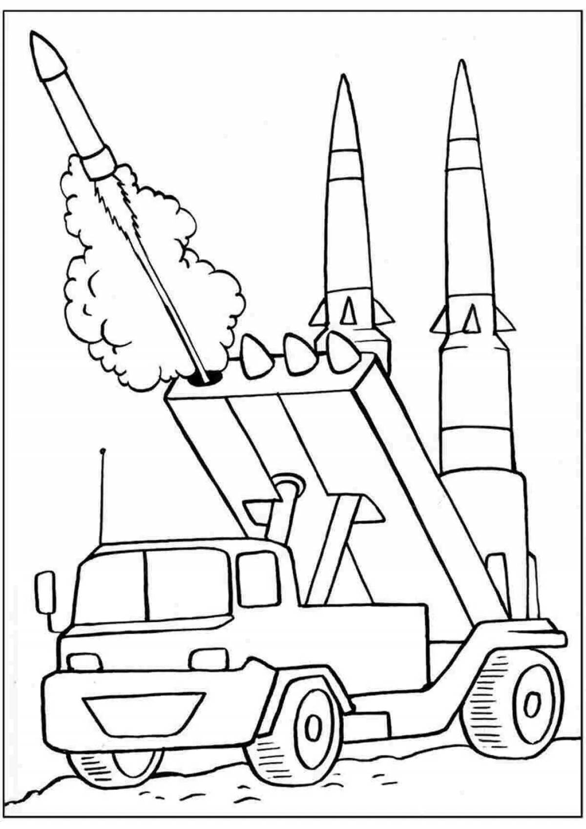 Coloring big war machine katyusha
